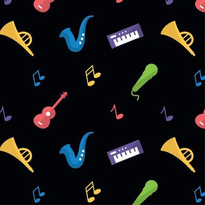 Seamless pattern background with musical instruments Vector illustration