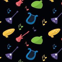 sin costura modelo antecedentes con musical instrumentos vector ilustración