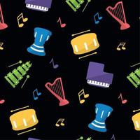Seamless pattern background with musical instruments Vector illustration