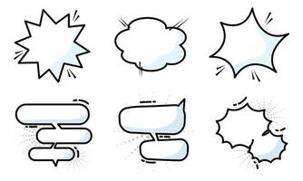 Set of different empty comic speech bubbles Vector illustration