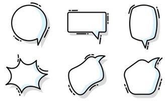 Set of different empty comic speech bubbles Vector illustration