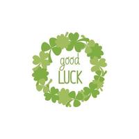 Simple st patricks banner with good luck inscription vector