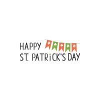 minimalista tarjeta para S t patricks día con banderas de colores naranja, blanco y verde vector