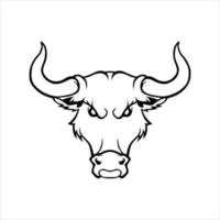 Bull Head Symbol Illustration Design vector