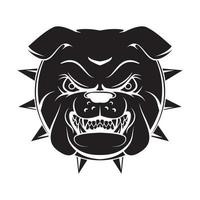 Bulldog Face Black Vector Illustration