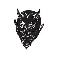 Devil Head Black Vector Illustration