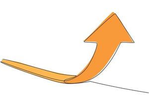 dibujo de línea continua única del símbolo de signo de flecha ascendente. Incrementar el desempeño de la estrategia de ventas en el mercado. minimalismo concepto de negocio dinámico dibujo de una línea diseño gráfico ilustración vectorial vector