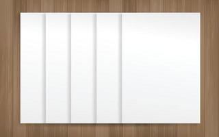 White paper sheet on wood texture background. Vector. vector