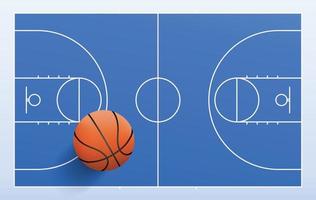 Basketball ball and basketball field background. With line of court pattern and area. Vector. vector