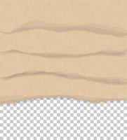 Torn paper edges for background. Ripped brown paper texture on transparent background. Vector.
