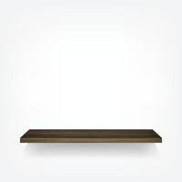 Empty wood shelf on white background with soft shadow. Vector. vector