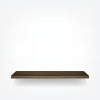 Empty wood shelf on white background with soft shadow. Vector. vector