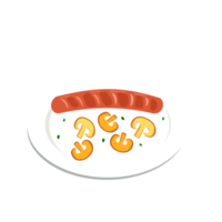 saucisse et champignon pour votre petit déjeuner png