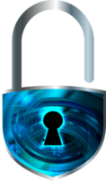 Modern Technology Padlock Crop-out png