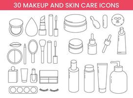 Set of makeup and skin care line icons illustration for your branding on social media vector