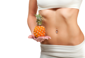 Beautiful female belly and pineapple png