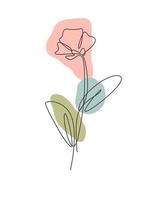 uno continuo línea dibujo hermosa resumen amapola flor. mínimo Fresco belleza natural concepto. hogar pared decoración, póster, totalizador bolsa, tela impresión. soltero línea dibujar diseño gráfico vector ilustración