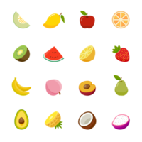 Fruit color flat icon design. png