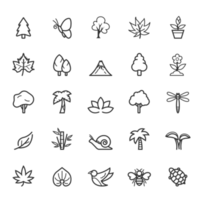 Set of Outline Stroke Natural Icons png