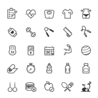 Set of Outline stroke Fitness icons png