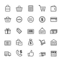 Set of Outline stroke Shopping icon png