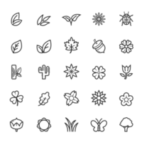 Set of Outline Stroke Natural Icons png