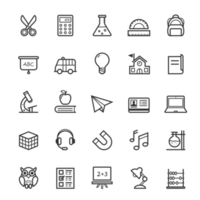 Set of Outline stroke Education icon png