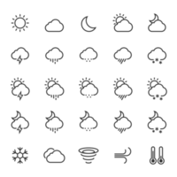 25 Outline Stroke Weather Icons png
