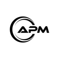 apm letra logo diseño en ilustración. vector logo, caligrafía diseños para logo, póster, invitación, etc.