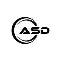 ASD letter logo design in illustration. Vector logo, calligraphy designs for logo, Poster, Invitation, etc.