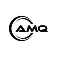 AMQ letter logo design in illustration. Vector logo, calligraphy designs for logo, Poster, Invitation, etc.