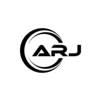ARJ letter logo design in illustration. Vector logo, calligraphy designs for logo, Poster, Invitation, etc.