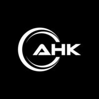 AHK letter logo design in illustration. Vector logo, calligraphy designs for logo, Poster, Invitation, etc.