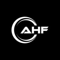 AHF letter logo design in illustration. Vector logo, calligraphy designs for logo, Poster, Invitation, etc.