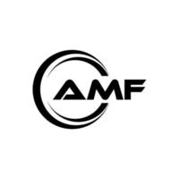 AMF letter logo design in illustration. Vector logo, calligraphy designs for logo, Poster, Invitation, etc.