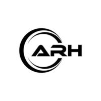 ARH letter logo design in illustration. Vector logo, calligraphy designs for logo, Poster, Invitation, etc.
