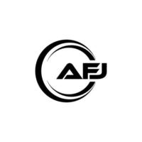 AFJ letter logo design in illustration. Vector logo, calligraphy designs for logo, Poster, Invitation, etc.