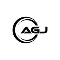 AGJ letter logo design in illustration. Vector logo, calligraphy designs for logo, Poster, Invitation, etc.