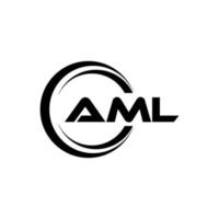 AML letter logo design in illustration. Vector logo, calligraphy designs for logo, Poster, Invitation, etc.