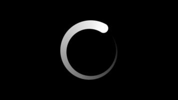 chargement cercle animation sur noir transparent Contexte avec alpha canaliser, élément animation pour la toile interface ou application interface et plus, recherche, mise à jour, et mise en mémoire tampon cercle icône. video