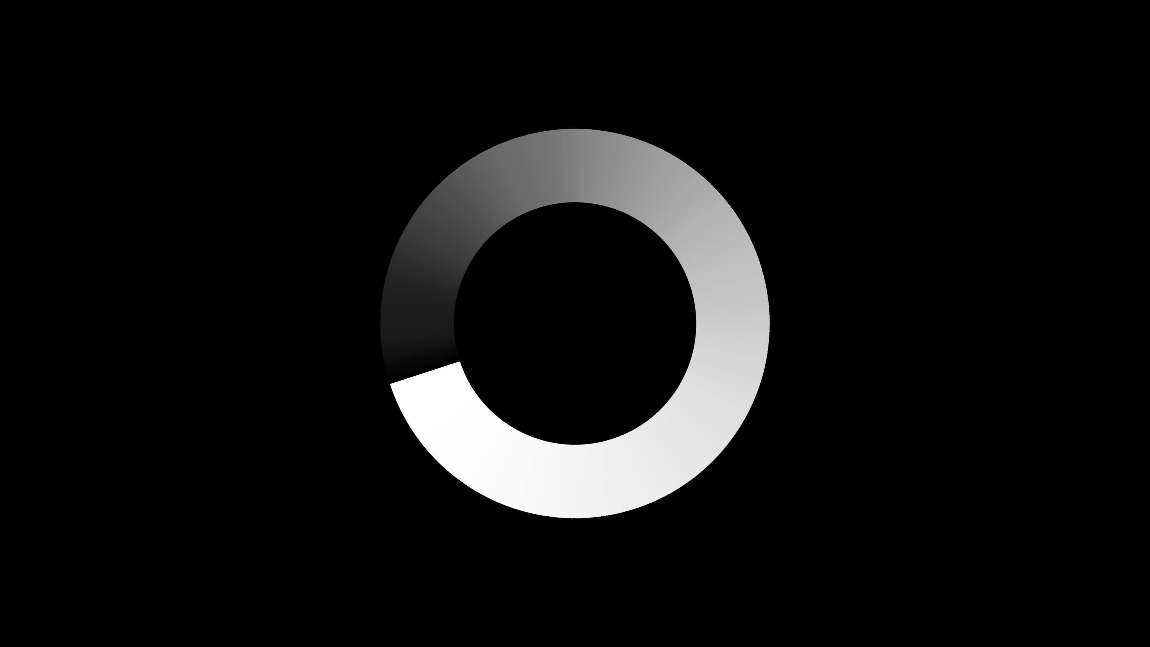 Loading circle animation on black transparent background with alpha