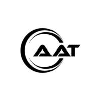 AAT letter logo design in illustration. Vector logo, calligraphy designs for logo, Poster, Invitation, etc.