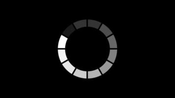 Wird geladen Kreis Animation auf schwarz transparent Hintergrund mit Alpha Kanal, Element Animation zum Netz Schnittstelle oder Anwendung Schnittstelle und mehr, suchen, Aktualisierung, und Pufferung Kreis Symbol. video