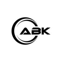 abk letra logo diseño en ilustración. vector logo, caligrafía diseños para logo, póster, invitación, etc.