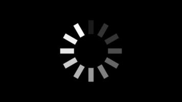 reeks van 15 bezig met laden cirkel animatie Aan de zwart transparant achtergrond met alpha kanaal, element voor web koppel of toepassing koppel en meer, zoeken, bijwerken, en bufferen cirkel icoon. video