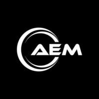 AEM letter logo design in illustration. Vector logo, calligraphy designs for logo, Poster, Invitation, etc.