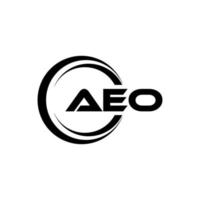 AEO letter logo design in illustration. Vector logo, calligraphy designs for logo, Poster, Invitation, etc.