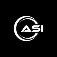 ASI letter logo design in illustration. Vector logo, calligraphy designs for logo, Poster, Invitation, etc.