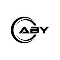 ABY letter logo design in illustration. Vector logo, calligraphy designs for logo, Poster, Invitation, etc.