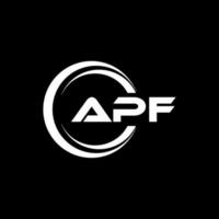 APF letter logo design in illustration. Vector logo, calligraphy designs for logo, Poster, Invitation, etc.